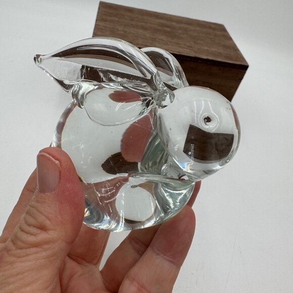 Art Glass, possibly Crystal, Rabbit Paperweight. No damages, polished bottom sig - Picture 4 of 7
